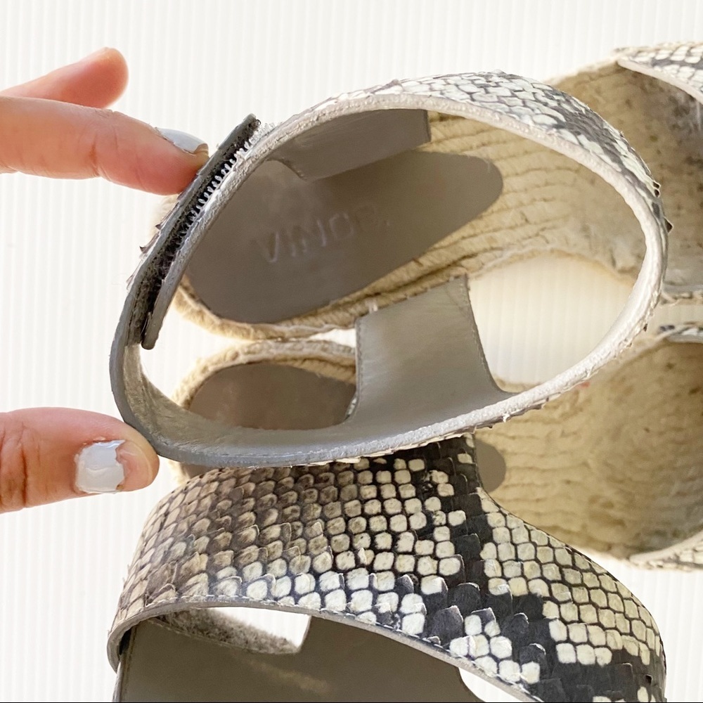 Vince-Sophie Python-Print Leather Espadrille Wedge - image 3